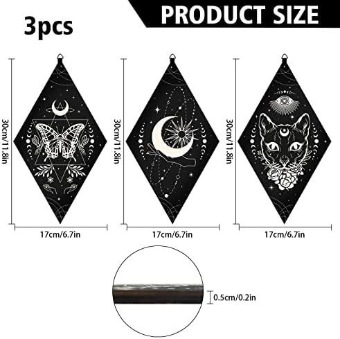 CRASPIRE 3pcs Boho Wall Decorations Wood Signs