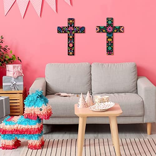 Pinkunn 2 Pcs Mexican Cross Wall Decor