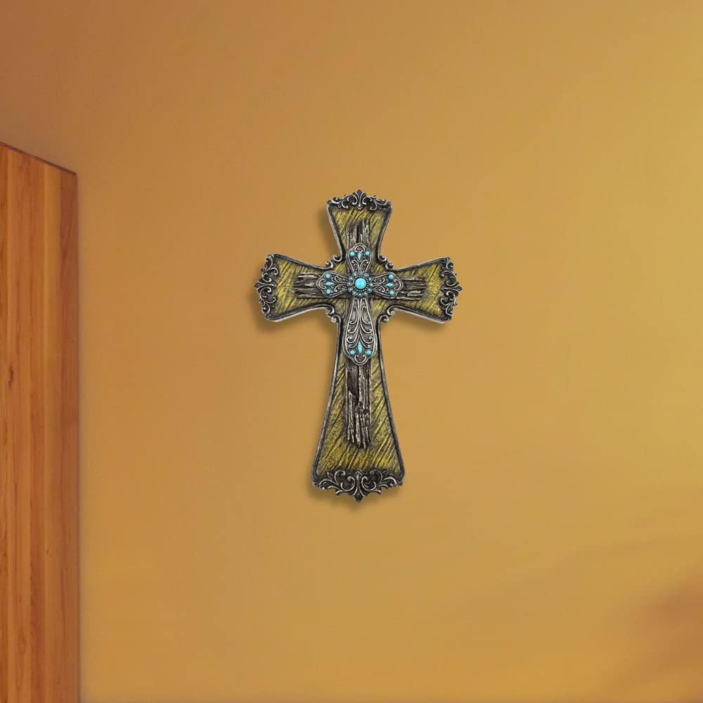 Comfy Hour Faith and Hope Blue Wall Hanging Cross 1