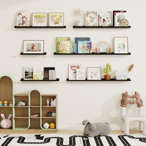 Fun Memories Picture Ledge Shelf Set of 4 Black
