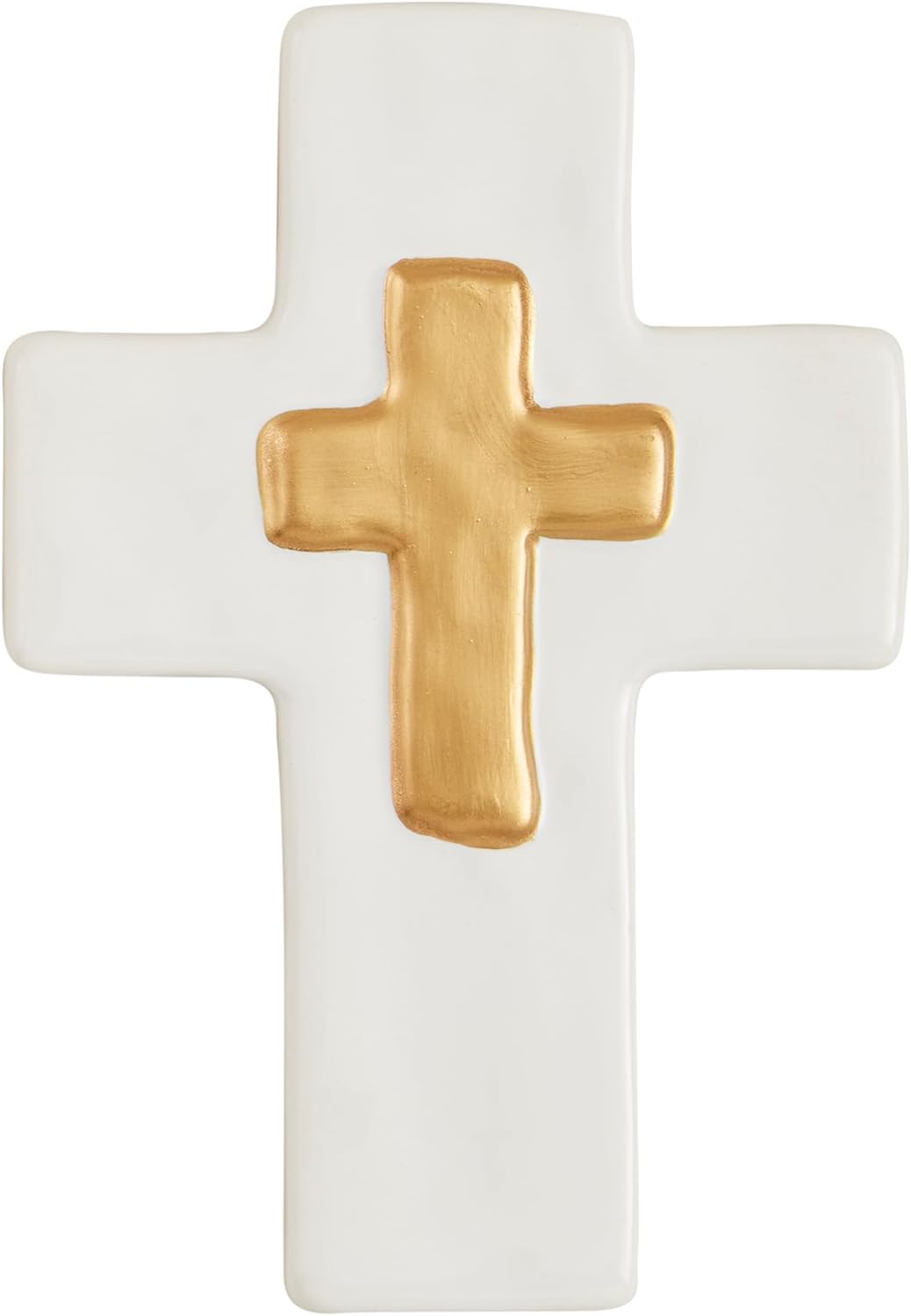 Mud Pie Ceramic and Gold Thick Cross 6x4
