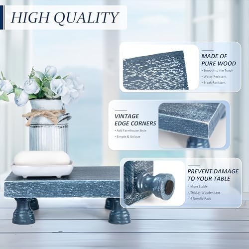Blue Decorative Display Risers for Home Kitchen