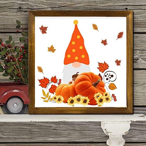 Autumn Pumpkin Gnome Wall Decor 12x12 Inch