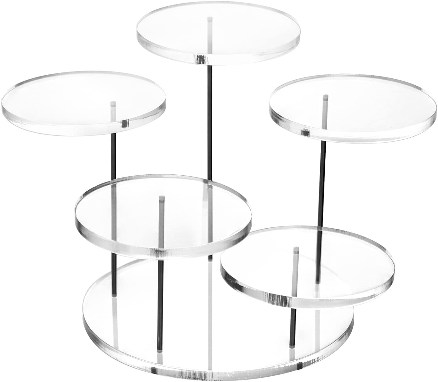 QWORK 5 Tier Acrylic Display Riser Stand for Jewelry and Mini Figurines
