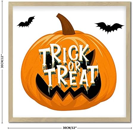 Happy Halloween Wood Framed Pumpkin Wall Sign