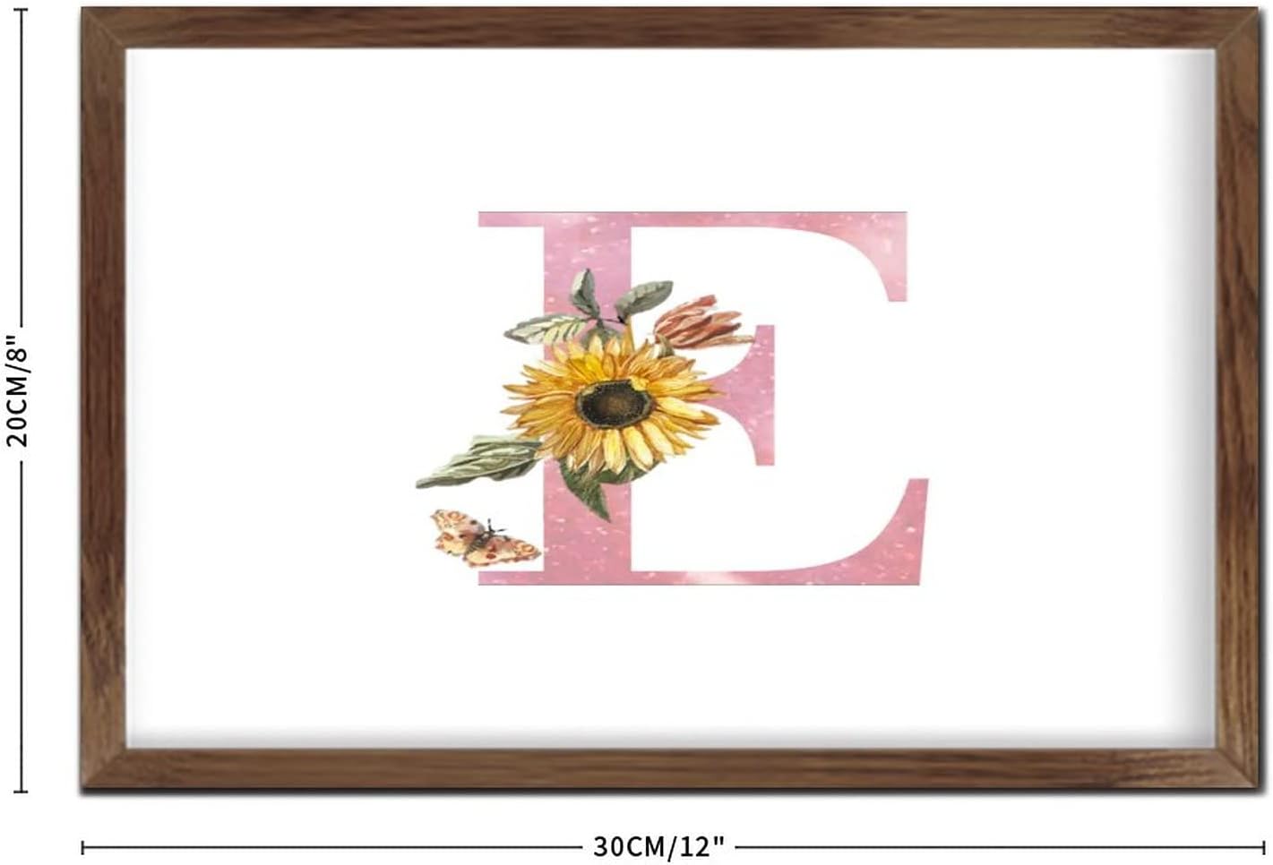 Nintydays Pink Monogram Initial Letter E Wooden Wall Sign