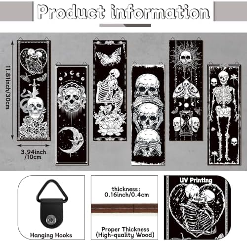 Sintuff 6 Piece Black Gothic Wall Decor Set