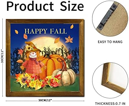 Thanksgiving Fall Pumpkin Wood Sign Scarecrow Moon