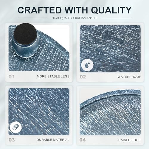 EOSAHR Blue Wood Display Risers for Home Decor