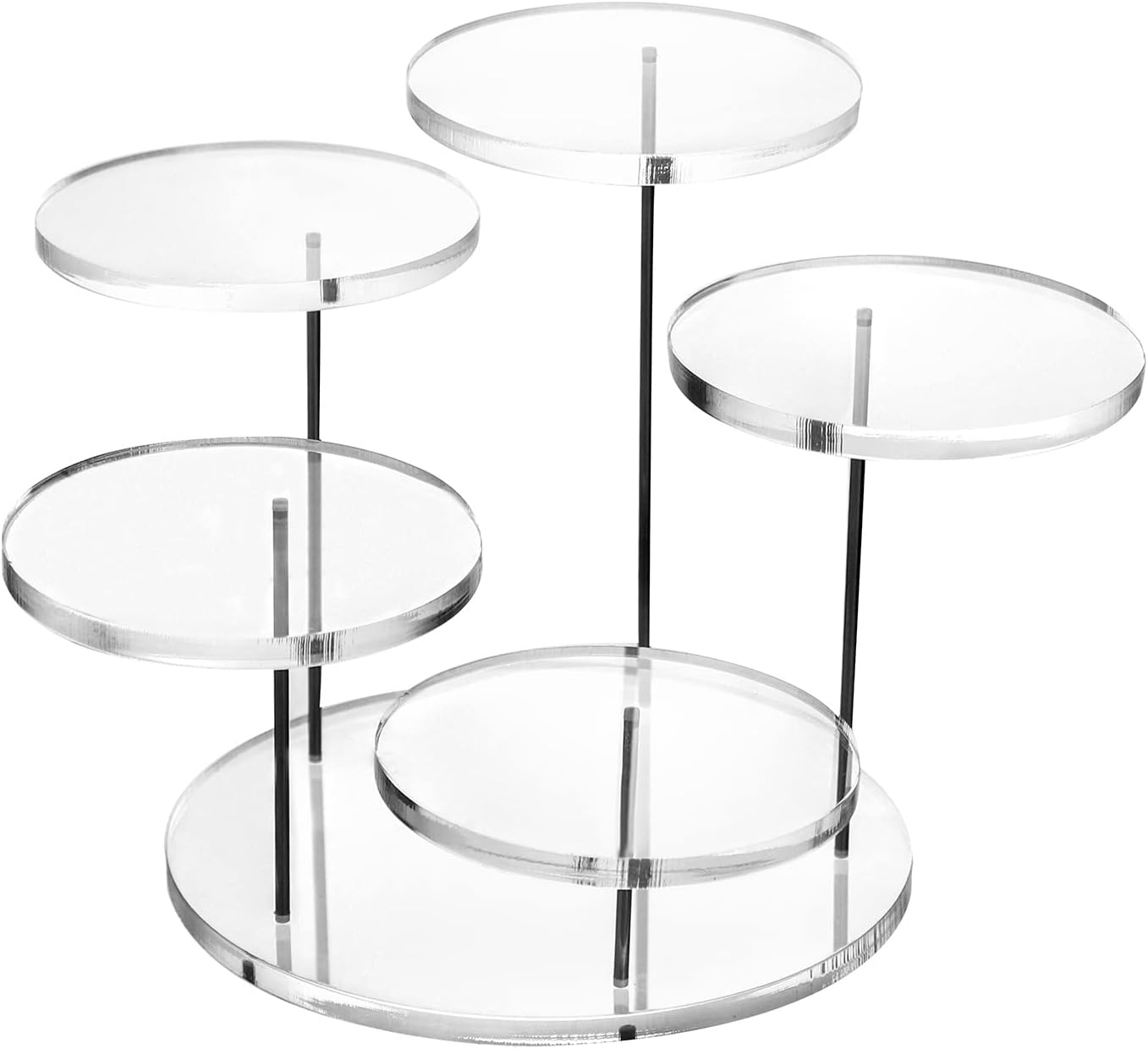 QWORK 5 Tier Acrylic Display Riser Stand for Jewelry and Mini Figurines