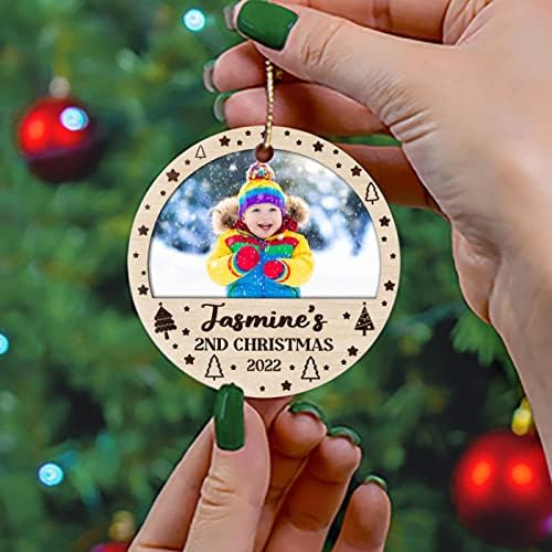 Personalized Babys Second Christmas Ornament with Photo