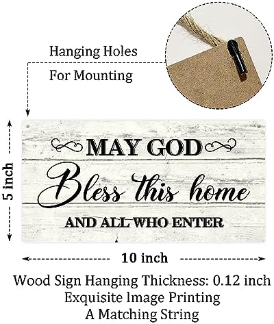 May God Bless This Home Wooden Wall Decor Sign