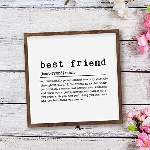 Rustic Framed Wood Sign Best Friend Home Decor Wall Art