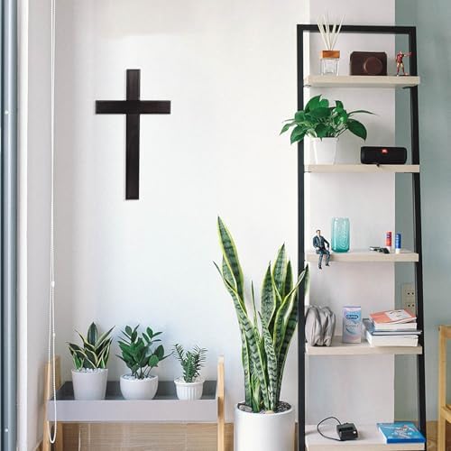 BESPORTBLE Wooden Cross Wall Decoration Black