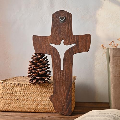 BGCOPPER Wooden Cross Wall Decor 14 Inch