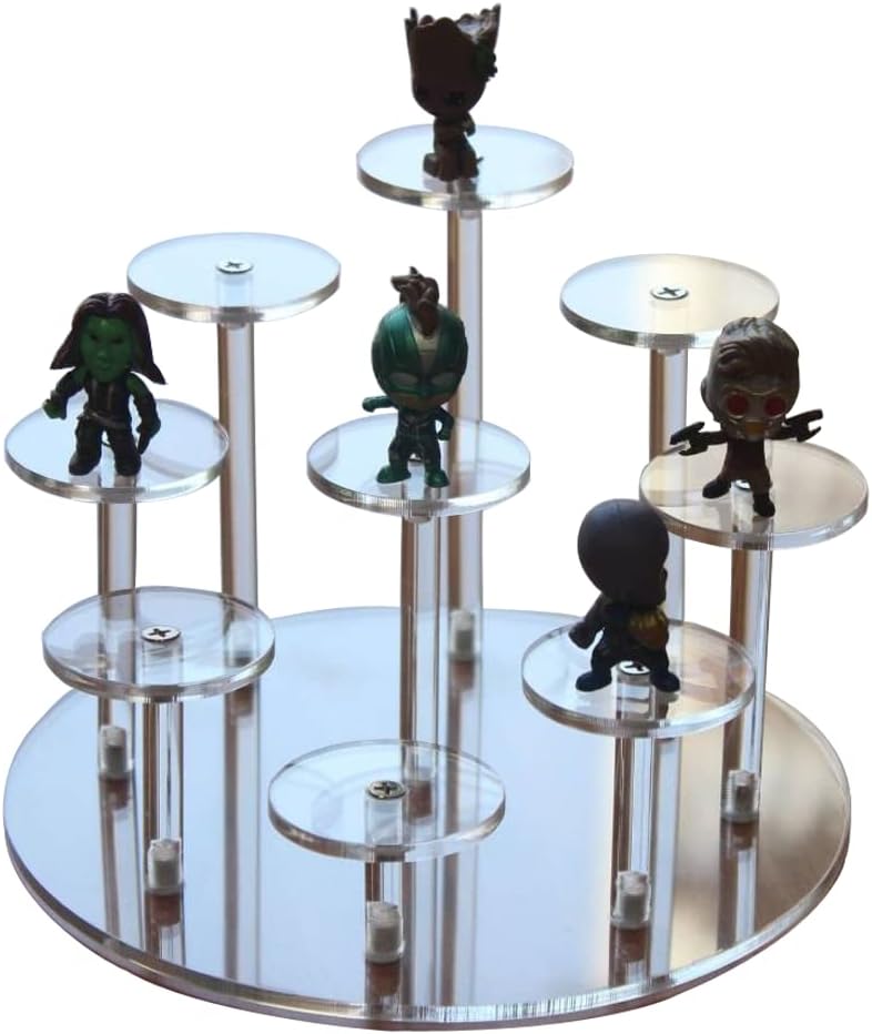 9 Tier Acrylic Riser Display Stand for Mini Figures and Jewelry