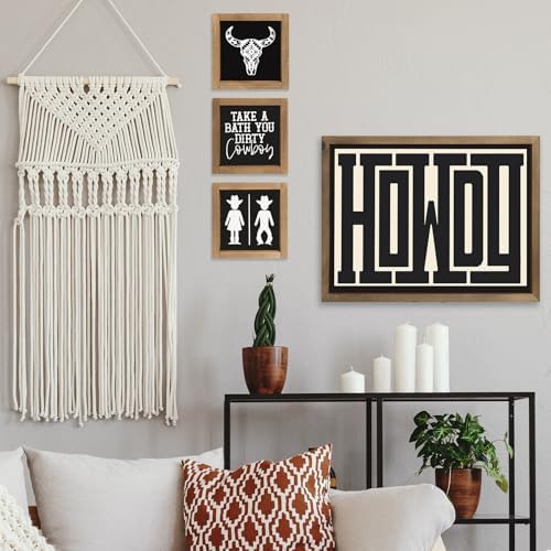 Flangairy Western Cow Skull Decor Wall Art Signs