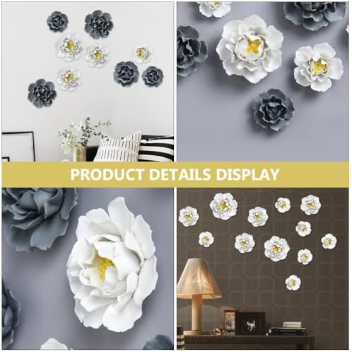 Beavorty 3D Ceramic Flower Wall Art Decor