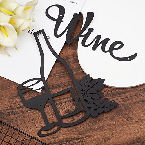 CREATCABIN 1 Set Wine Metal Wall Decor Sculptures