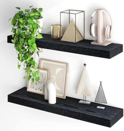 Fun Memories Floating Shelves Set of 2 32Inch Black