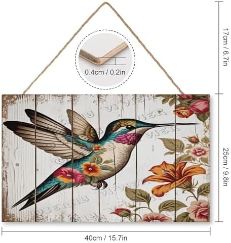 Spring Summer Hummingbird Door Sign 10x16 Welcome Decor 1