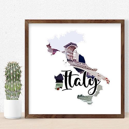Wood Framed Printed Sign for Entryway and Bathroom Decor