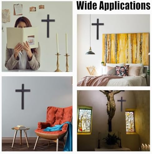 HOBBIESAY Black Wooden Wall Cross Decoration