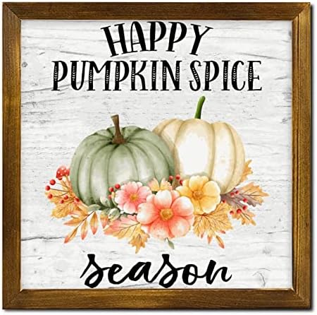 Happy Pumpkin Spice Season Framed Wooden Sign 12x12