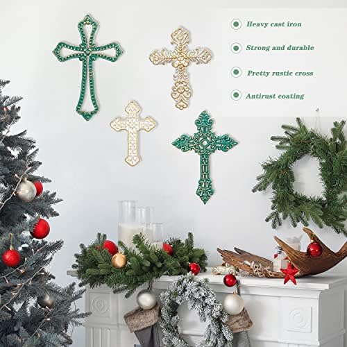 Sungmor 4PC Embossed Cast Iron Wall Cross Decor