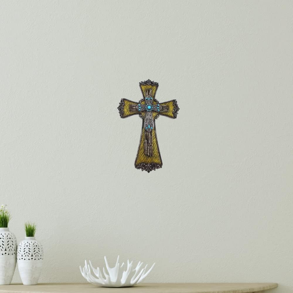 Comfy Hour Faith and Hope Blue Wall Hanging Cross 1