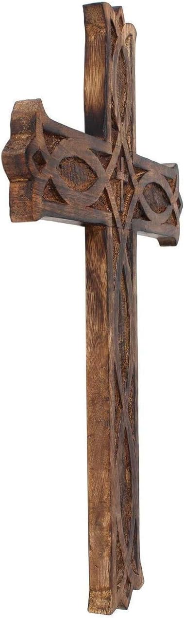 IBLAY Wooden Religious Catholic Wall Cross 18x12 Inches Decor