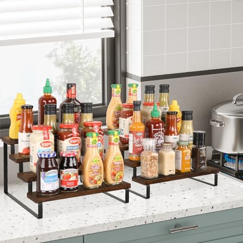 Yinmit 4 Tier Wooden Riser Stand 2 Pack