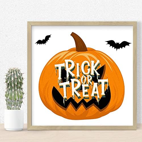 Happy Halloween Wood Framed Pumpkin Wall Sign
