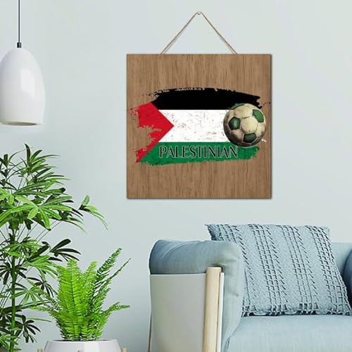 Inspirational Football Theme Wooden Wall Sign 12x12 Inch