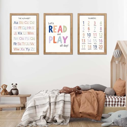 Cute Alphabet Numbers Wall Art Set of 3