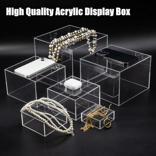Cliselda 6Pcs Clear Acrylic Display Risers for Buffet Tables