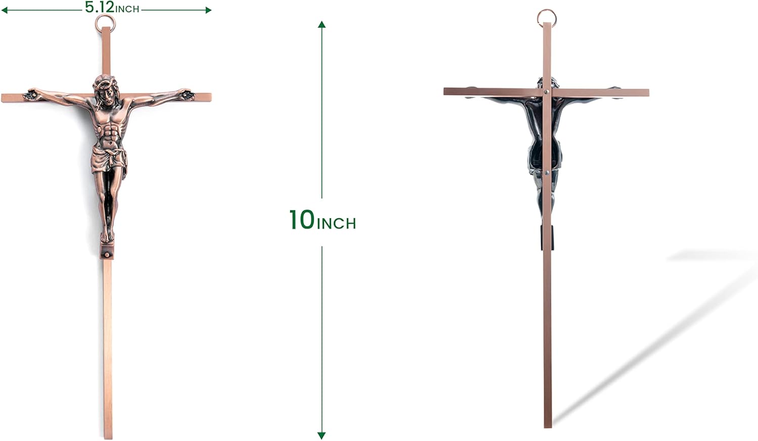 DCCXN 10 Inch Antique Copper Crucifix Wall Decor
