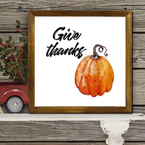 Thanksgiving Day Wood Framed Sign 12x12 Inch