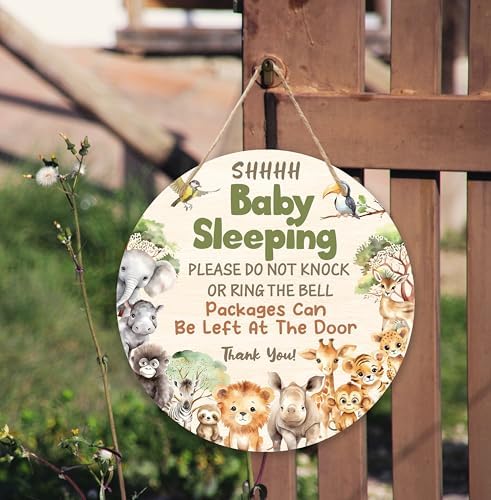 Safari Jungle Shhh Baby Sleeping Door Sign