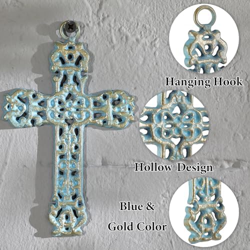 3 Pcs Cast Iron Crosses Wall Decor Set