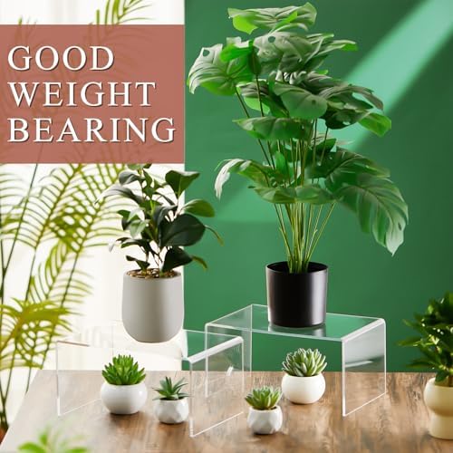 2 Pc 12 Inch Clear Acrylic Risers Display Stand