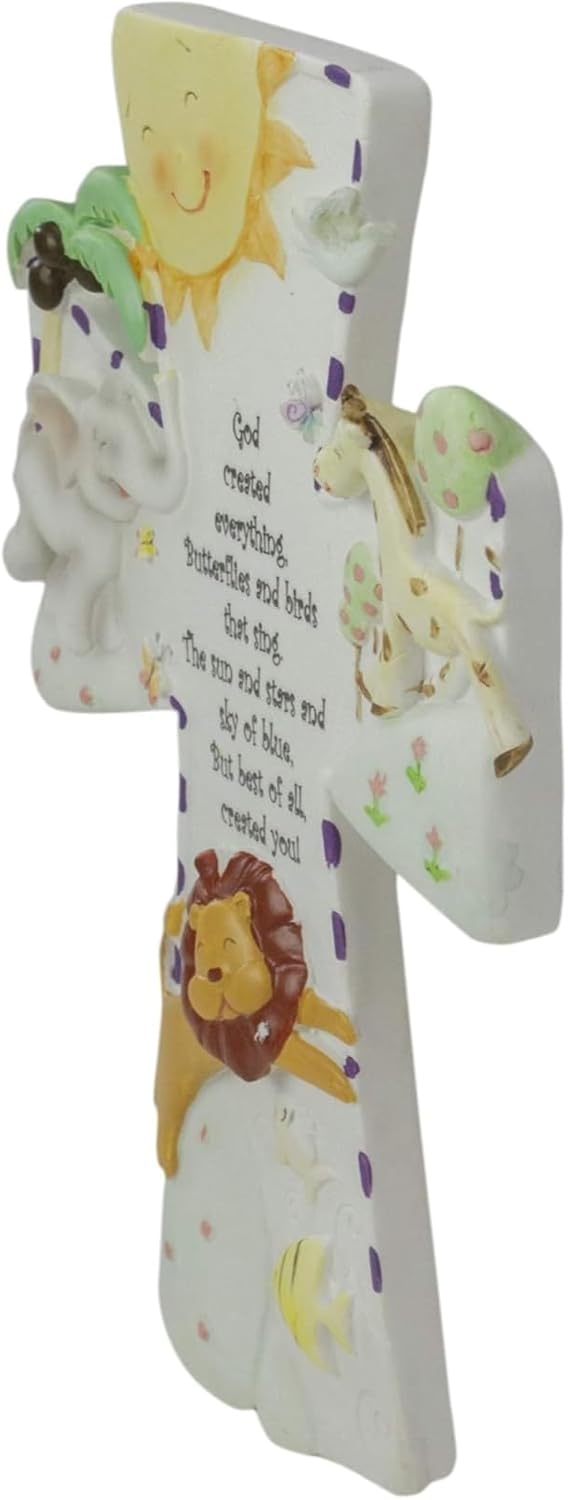 God Created Everything 7 Inch Wall Cross Decor