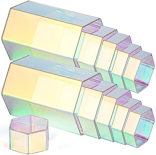 Jetec 12 Pcs Acrylic Hexagonal Jewelry Display Risers