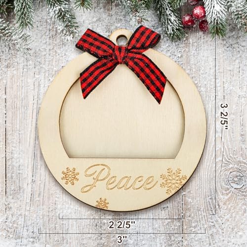 COCHIE Christmas Picture Frame Ornaments 10PCS Red Black Buffalo Check