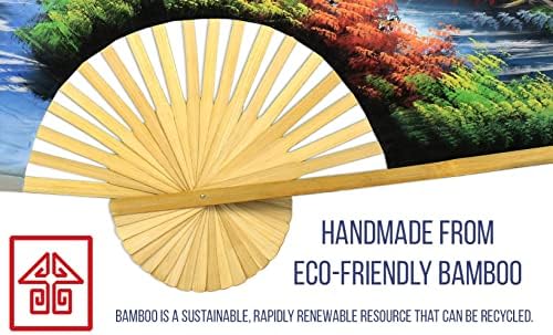 Japanese Autumn Folding Wall Fan Hand-painted Art 40 inch wide