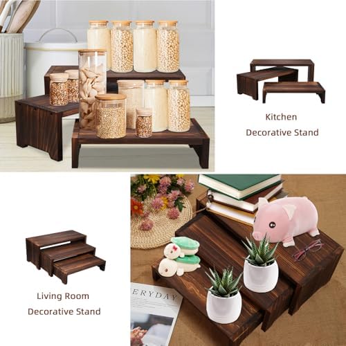 3-Tier Wooden Cupcake Stand with Display Risers