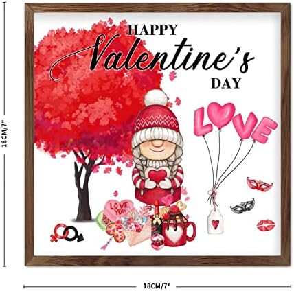 Happy Valentines Day Gnome Heart Wall Decor Sign