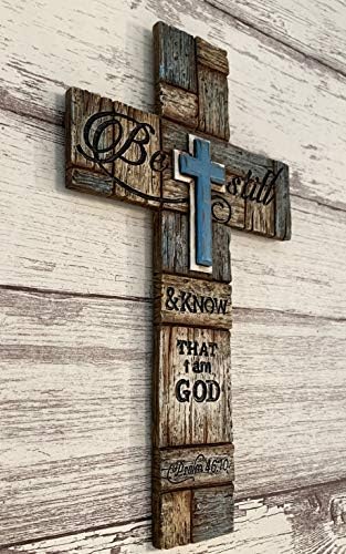 Top Brass Inspirational Layered Wall Cross - Psalm 4610