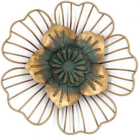 Funerom Golden Floral Wall Decor 11x15x11 Inches