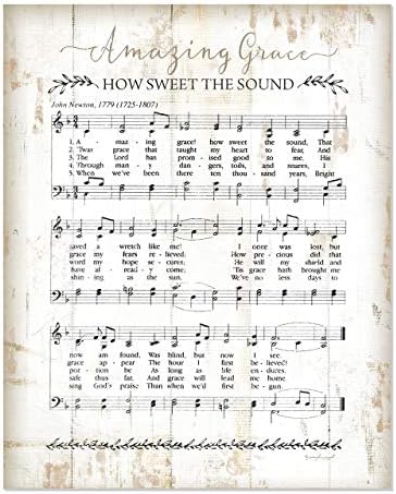 Amazing Grace Sheet Music Rustic Wood Wall Sign